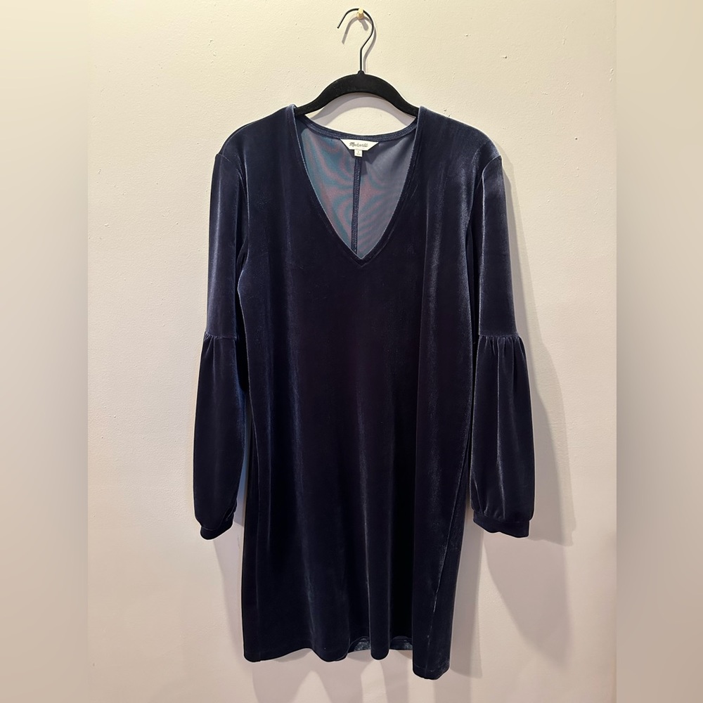 Madewell velvet long sleeve dress (size S)